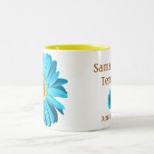 Blue Daisy Flower Tweekleurige Koffiemok (Center)