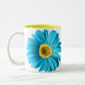Blue Daisy Flower Tweekleurige Koffiemok (Links)