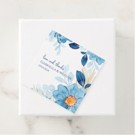 Blue Daisy Flowers Cadeau Label