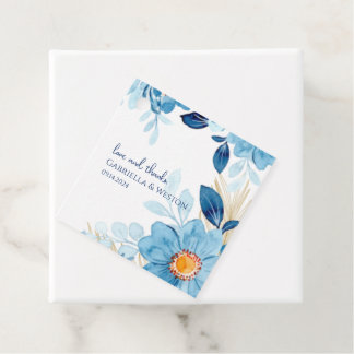 Blue Daisy Flowers Cadeau Label