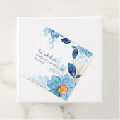 Blue Daisy Flowers Cadeau Label (In situ)