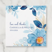 Blue Daisy Flowers Cadeau Label (Voorkant)