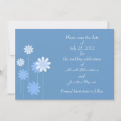 Blue Daisy Formal Save the Date Briefkaart (Voorkant)