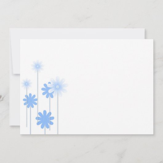 Blue Daisy Formal Save the Date Briefkaart (Achterkant)
