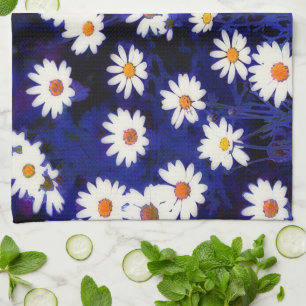 Blue Daisy Garden Art Kitchen Towel Theedoek