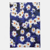 Blue Daisy Garden Art Kitchen Towel Theedoek (Verticaal)