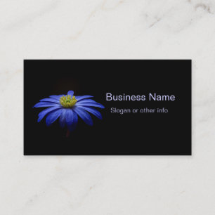 Blue Daisy Gerbera Flower op een zwarte achtergron Visitekaartje
