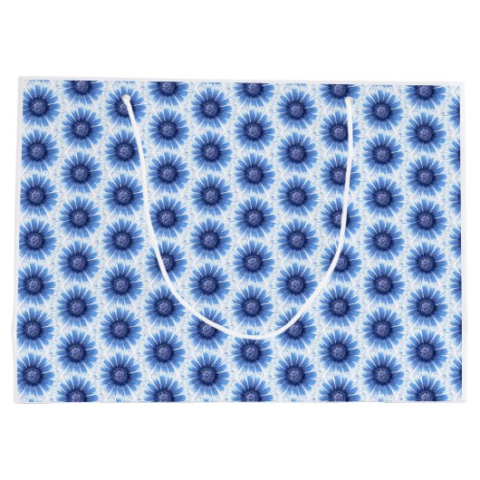Blue Daisy Gift Bag Groot Cadeauzakje (Achterkant)