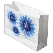 Blue Daisy Gift Bag Groot Cadeauzakje (Voorkant Gekanteld)