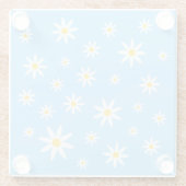 Blue Daisy Glass Onderzetter Glazen Onderzetter (Achterkant)