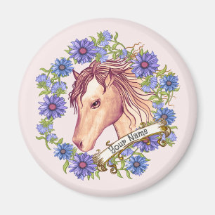 Blue Daisy Horse Magneet