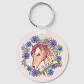 Blue Daisy Horse Sleutelhanger (Voorkant)