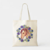 Blue Daisy Horse Tote Bag (Achterkant)