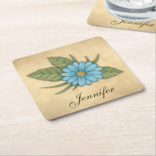 Blue Daisy Kartonnen Onderzetters