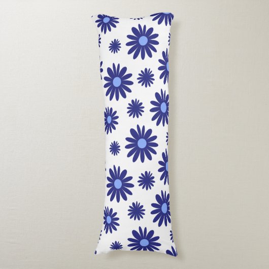 Blue Daisy Lichaamskussen (Voorkant Verticaal)
