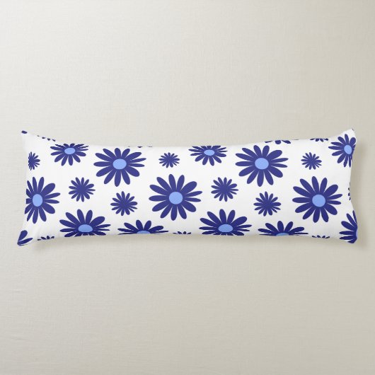 Blue Daisy Lichaamskussen (Voorkant)