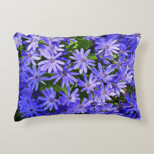 Blue Daisy-like Flowers Natuur Fotografie Accent Kussen