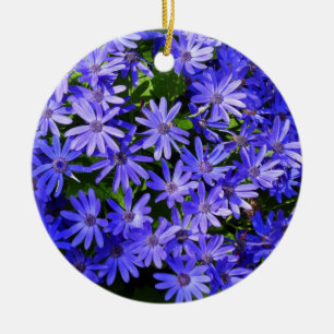 Blue Daisy-like Flowers Natuur Fotografie Keramisch Ornament