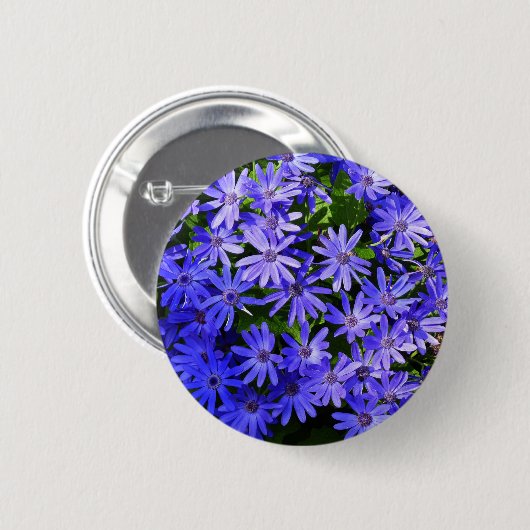 Blue Daisy-like Flowers Natuur Fotografie Ronde Button 5,7 Cm (Voorkant /achterkant)