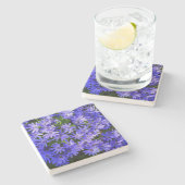 Blue Daisy-like Flowers Natuur Fotografie Stenen Onderzetter (Zijkant)