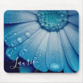 Blue Daisy met Dew Drups Muismat (Voorkant)