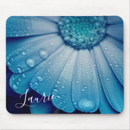 Blue Daisy met Dew Drups Muismat