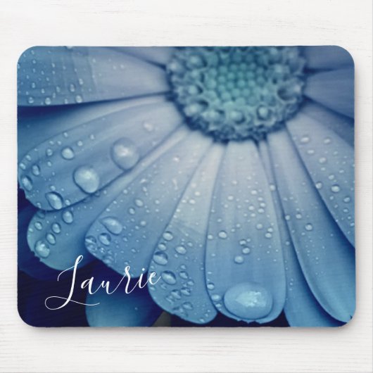Blue Daisy met Dew Drups Muismat (Voorkant)