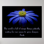 Blue Daisy met Yeats Quote Poster (Voorkant)