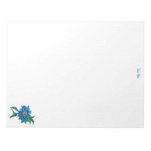 Blue Daisy Note Pad Notitieblok (Voorkant)