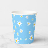 Blue Daisy Paper Cups Papieren Bekers (Rechts)