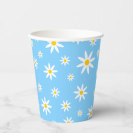 Blue Daisy Paper Cups Papieren Bekers