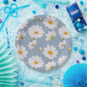 Blue Daisy Paper Plates Papieren Bordje (Feest)