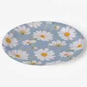 Blue Daisy Paper Plates Papieren Bordje (Gekanteld)