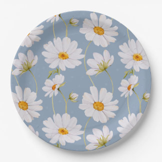 Blue Daisy Paper Plates Papieren Bordje