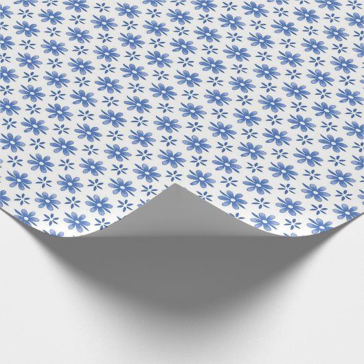 Blue Daisy Parade Cadeaupapier (Hoek)
