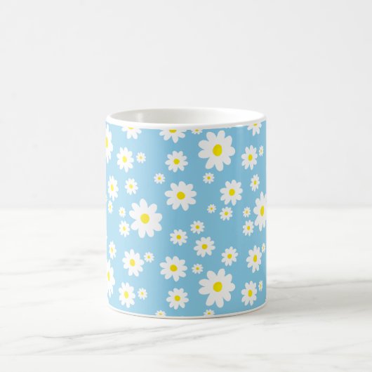Blue Daisy Pattern Spring Coffee Mok (Center)