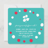 Blue Daisy Pop Squares Girl Birthday Foto nodigt u Kaart (Achterkant)