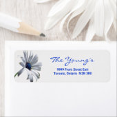 Blue Daisy Return Address Label - Aanpassen (Insitu)