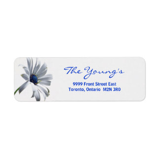 Blue Daisy Return Address Label - Aanpassen