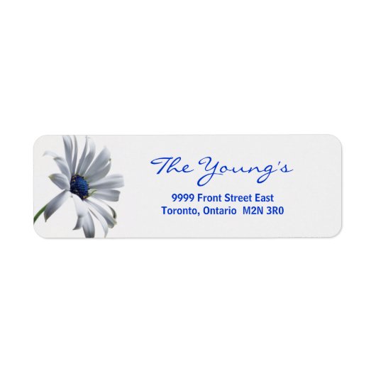 Blue Daisy Return Address Label - Aanpassen (Voorkant)