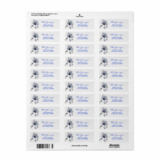 Blue Daisy Return Address Label - Aanpassen (Full Sheet)