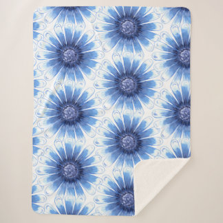 Blue Daisy Sherpa Blanket Sherpa Deken