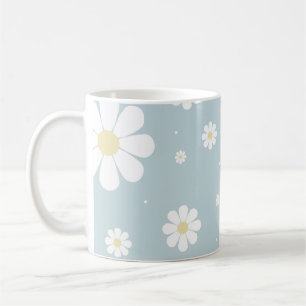 Blue Daisy Spring Flowers Schattigee Bloemen Koffiemok