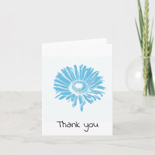 Blue Daisy Stamp Dank je wel Kaart