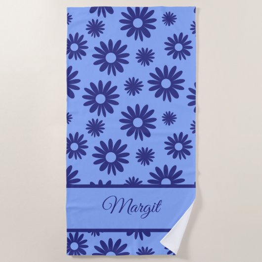 Blue Daisy Strandlaken (Voorkant)