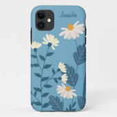 Blue Daisy Thema Gepersonaliseerde Telefoon Case F (Achterkant)