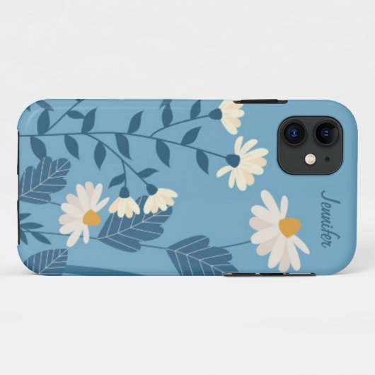 Blue Daisy Thema Gepersonaliseerde Telefoon Case F (Achterkant (horizontaal))