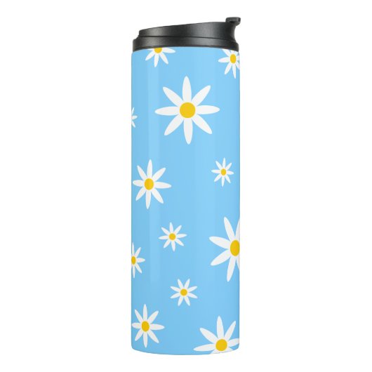 Blue Daisy Thermal Tumbler Thermosbeker (Gedraaid links)