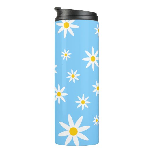 Blue Daisy Thermal Tumbler Thermosbeker (Geroteerd rechts)