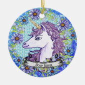 Blue Daisy Unicorn ornament (Voorkant)